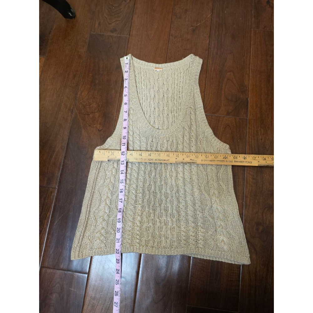 Free People Beige Cable Knit Tank Top S - Picture 4 of 7